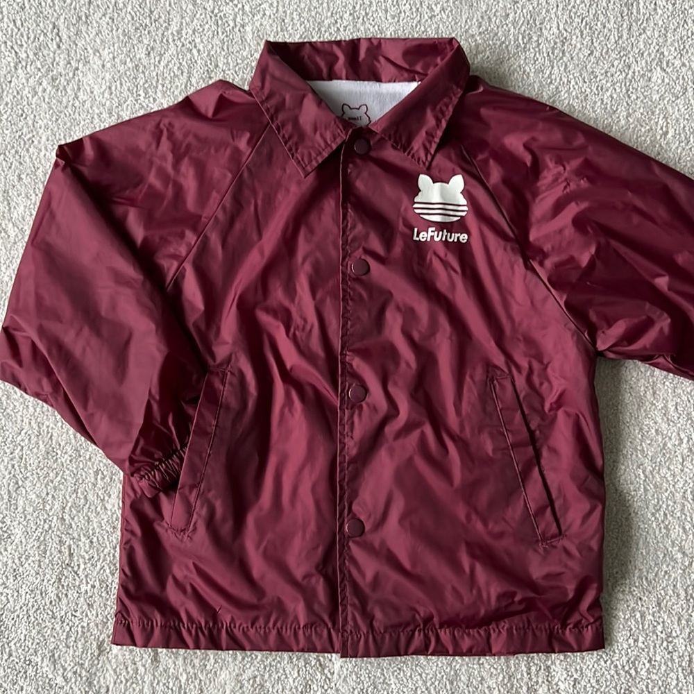 Le Future Kids Unisex “Coach” Jacket - maroon - size Small (fits 6-7)
